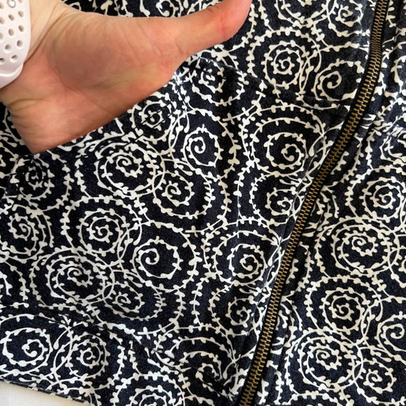Liz Claiborne Blue white round print zip up hooded jacket XL - Picture 4 of 6